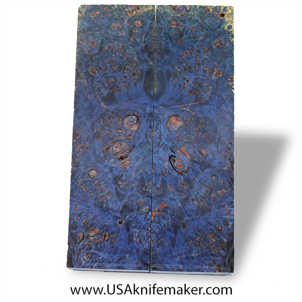 Big Leaf Maple Burl Knife Scales - Stabilized - Dyed - #4006 - .44" x 1.55" x 5.3"
