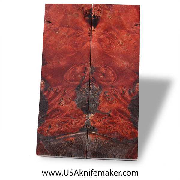 Big Leaf Maple Burl Knife Scales - Stabilized - Dyed - #4007 - .46" x 1.5" x 5.2"