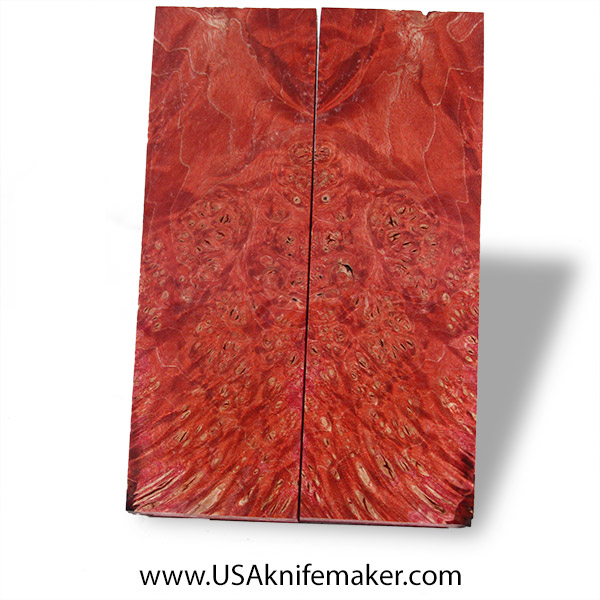 Big Leaf Maple Burl Knife Scales - Stabilized - Dyed - #4008 - .46" x 1.65" x 5.2"
