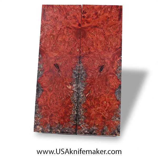 Big Leaf Maple Burl Knife Scales - Stabilized - Dyed - #4009 - .46" x 1.68" x 5.4"