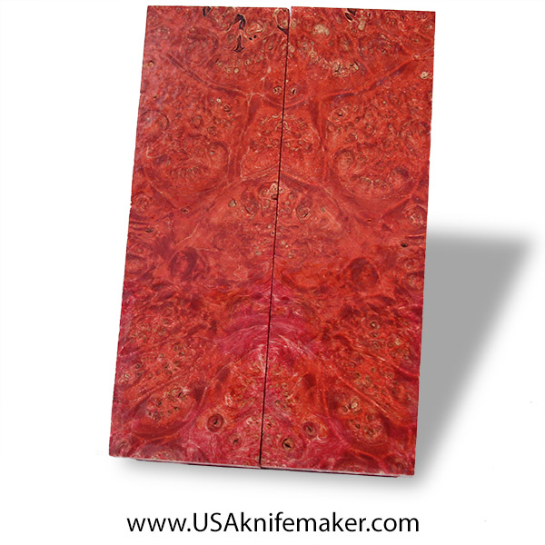 Big Leaf Maple Burl Knife Scales - Stabilized - Dyed - #4010 - .41" x 1.7" x 5.4"