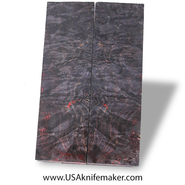Big Leaf Maple Burl Knife Scales - Stabilized - Dyed - #4022 - .44" x 1.66" x 5.5"