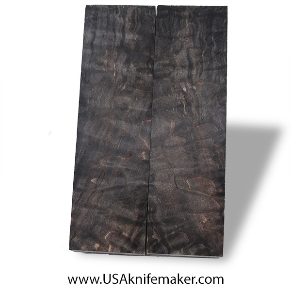 Big Leaf Maple Burl Knife Scales - Stabilized - Dyed - #4023 - .44" x 1.58" x 5.5"