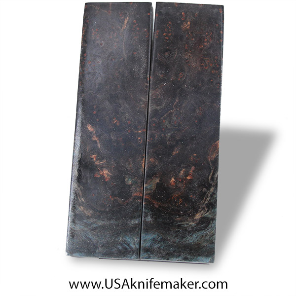 Big Leaf Maple Burl Knife Scales - Stabilized - Dyed - #4028 - .43" x 1.5" x 5.65"