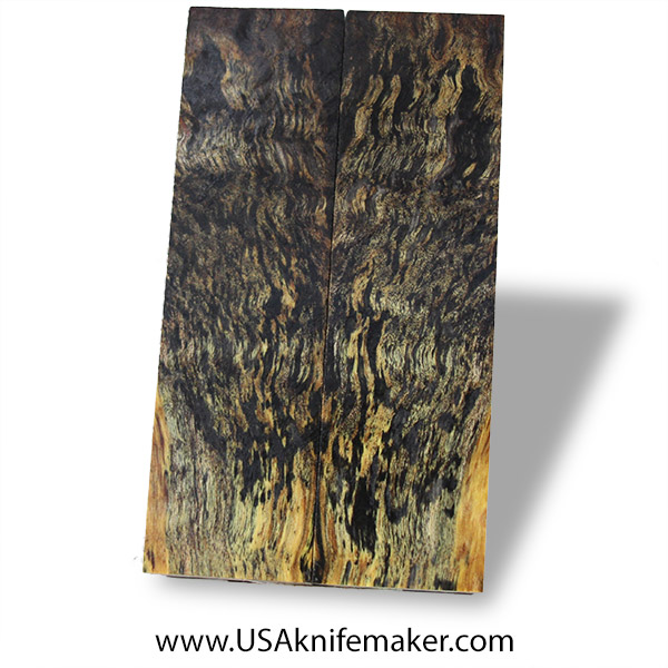 Big Leaf Maple Burl Knife Scales - Stabilized - Dyed - #4029 - .4" x 1.55" x 5.6"