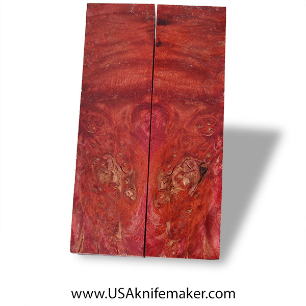Big Leaf Maple Burl Knife Scales - Stabilized - Dyed - #4034 - .45" x 1.55" x 5.65"