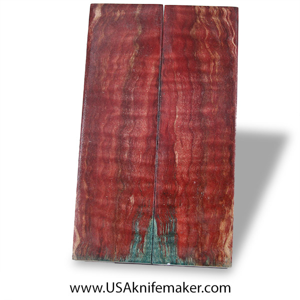 Big Leaf Maple Burl Knife Scales - Stabilized - Dyed - #4038 - .45" x 1.62" x 5.6"