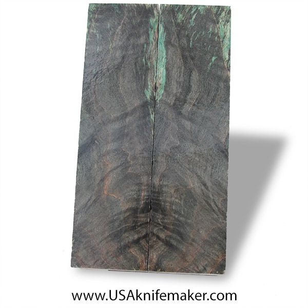 Big Leaf Maple Burl Knife Scales - Stabilized - Dyed - #4039 - .45" x 1.6" x 5.9"