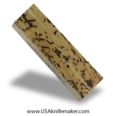 Spalted Maple Black Line Burl Knife Block - Dyed - #3024 - 1.6"x 0.8"x 5.25"