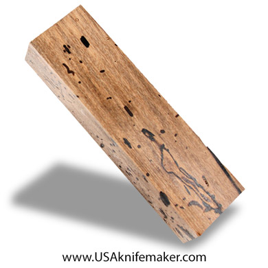 Spalted Maple Black Line Burl Knife Block - Dyed - #3075 - 1.6" x 0.8" x 5.5"
