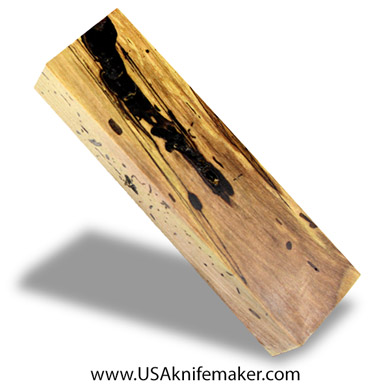 Spalted Maple Black Line Burl Knife Block - Dyed - #3084 - 1.6" x 0.85" x 5.5"