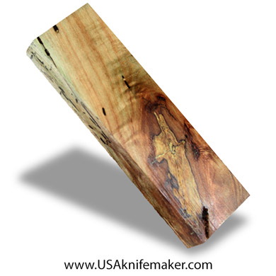 Spalted Maple Black Line Burl Knife Block - Dyed - #4000 - 1.6"x 0.8"x 5.5"