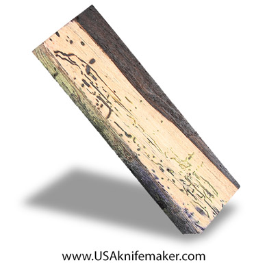 Spalted Maple Black Line Burl Knife Block - Dyed - #4018 - 1.55"x 0.8"x 5.5"