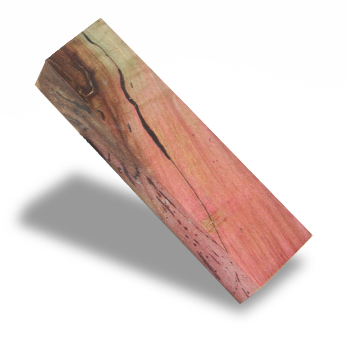 Spalted Maple Black Line Burl Knife Block - Dyed - #4038- 1.55"x 0.85"x 5.55"