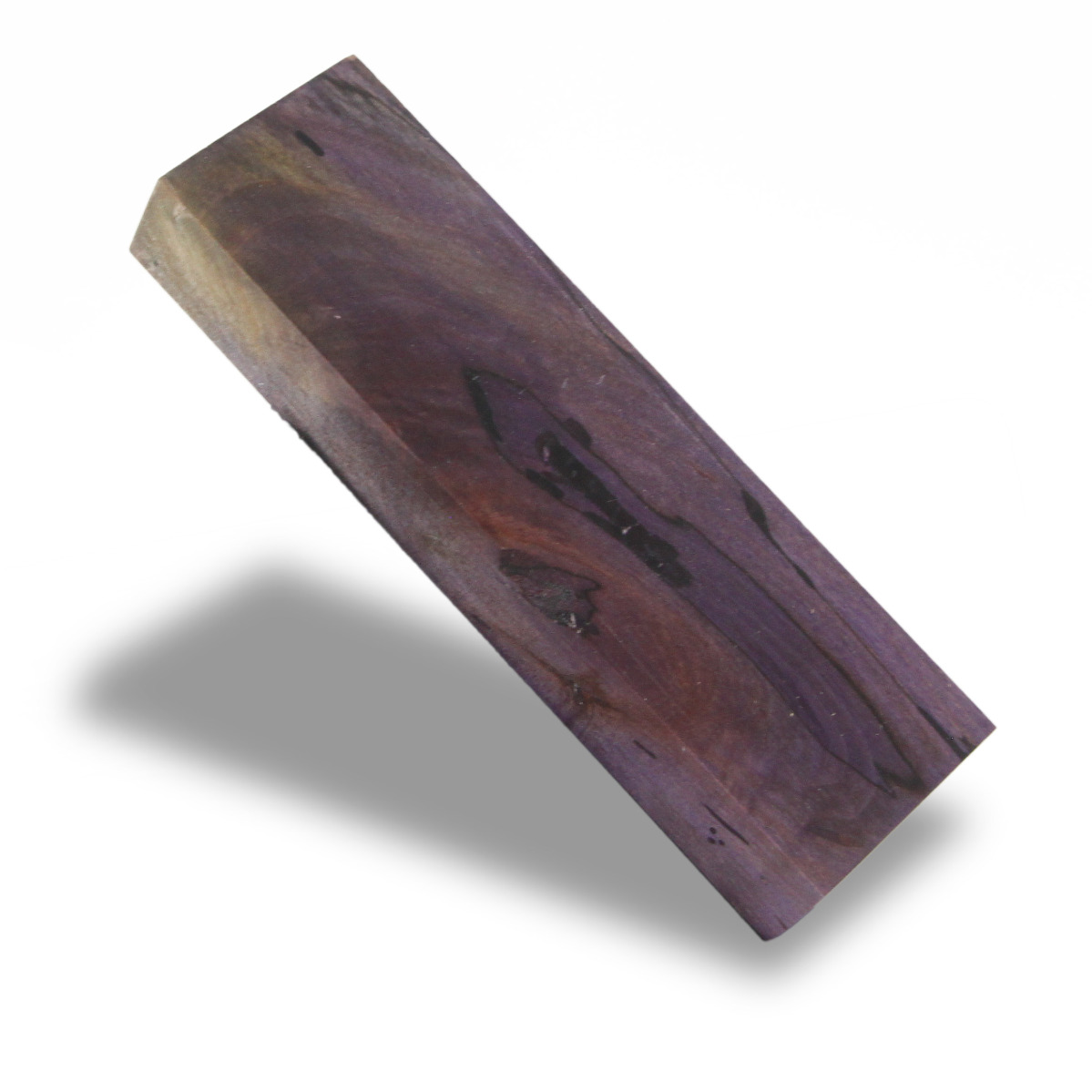 Spalted Maple Black Line Burl Knife Block - Dyed - #4040 - 1.6"x 0.85"x 5.55"