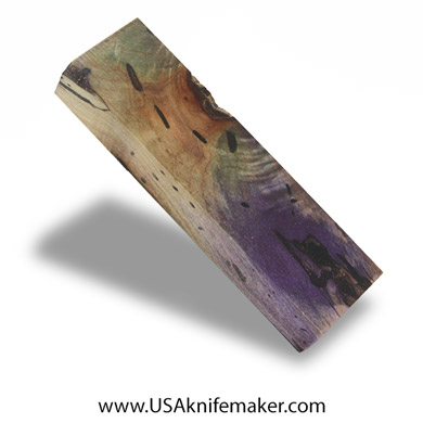 Spalted Maple Black Line Burl Knife Block - Dyed - #4060 - 1.55"x 0.8"x 5.5"