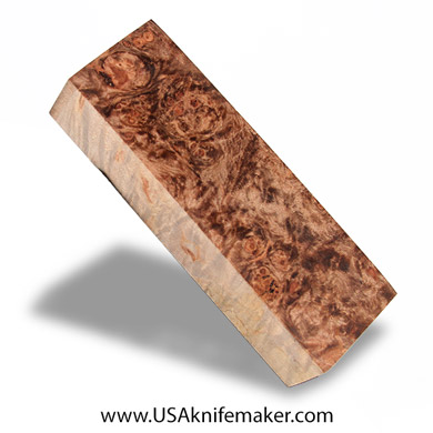 Wood -Maple Burl Knife Block - Dyed - #3019- 1.65"x 1"x 5"