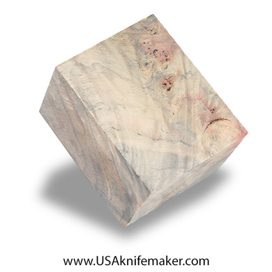 Wood - Maple Burl Knife Block - Dyed - #3037 - 1.6" x 2.2" x 2.65"