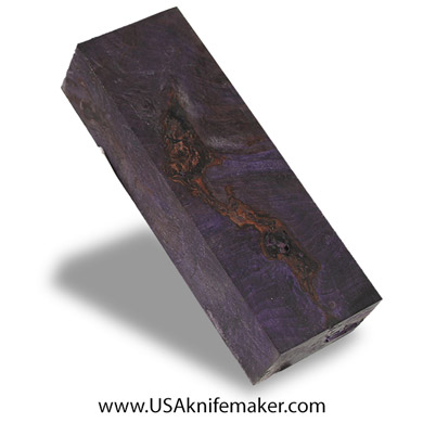 Wood - Maple Burl Knife Block - Dyed - #3050 - 1.1" x 1.8" x 5.3"