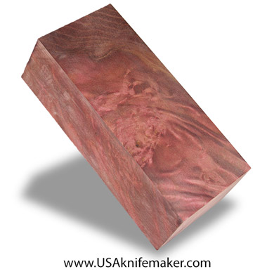 Wood - Maple Burl Knife Block - Dyed - #3062 - 1.6" x 2.15" x 5"