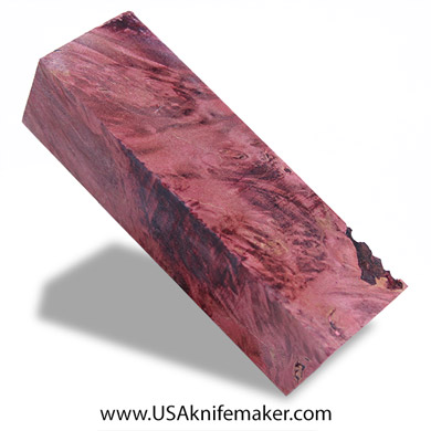 Maple Burl Knife Block - Stabilized - Dyed - #3077 - 1.75 x 1.5 x 5