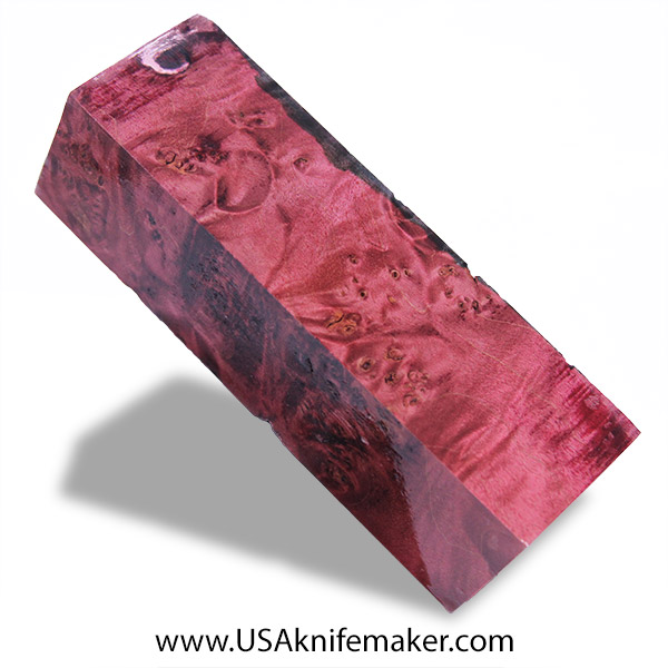 Maple Burl Knife Block - Stabilized - Dyed - #3089 - 1.75 x 1.5 x 5.5