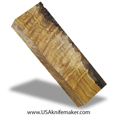 Wood -Maple Burl Knife Block - Dyed - #3105 - 1.8"x 1.3"x 5.8"