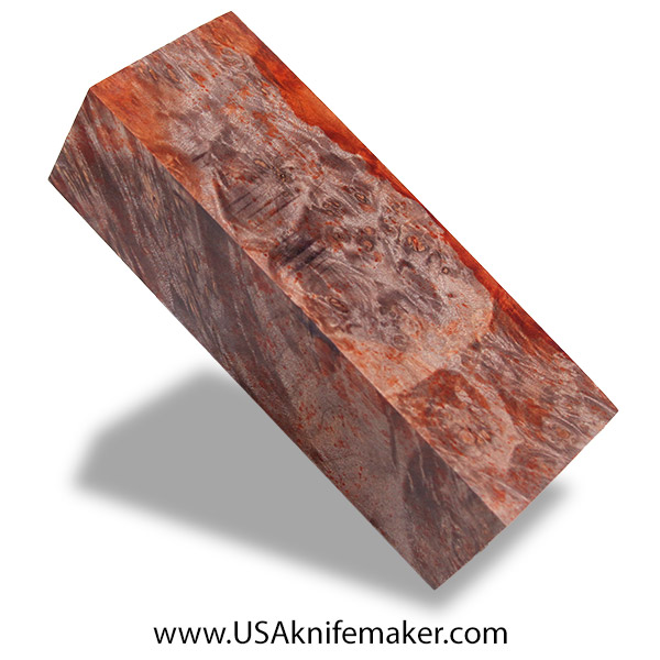 Maple Burl Knife Block - Stabilized - Dyed - #3112 - 2 x 1.5 x 5.5