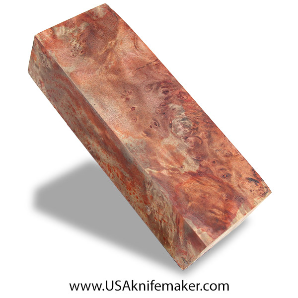 Maple Burl Knife Block - Stabilized - Dyed - #3114 - 2 x 1.5 x 5.5