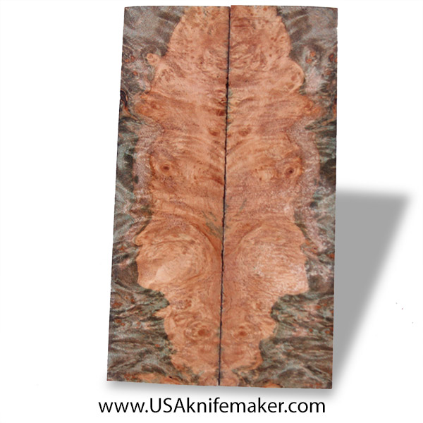 Maple Burl Knife Scales - Stabilized - Dyed - #3053 - .38" x 1.58" x 5.5"