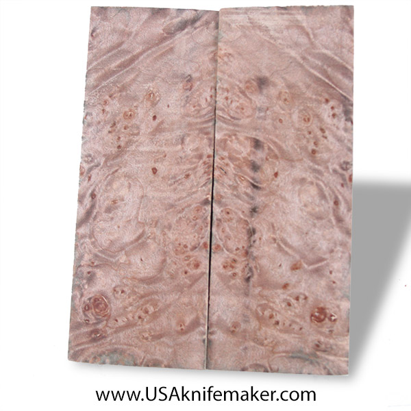 Maple Burl Knife Scales - Stabilized - Dyed - #3055 - .4" x 1.9" x 5.1"