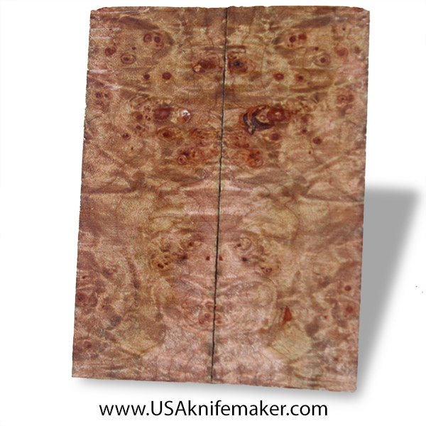 Maple Burl Knife Scales - Stabilized - Dyed - #3057 - .39" x 1.9" x 5"