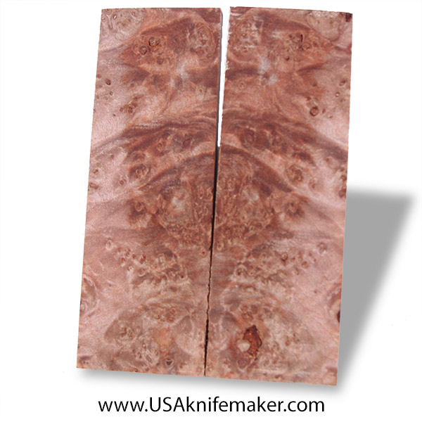 Maple Burl Knife Scales - Stabilized - Dyed - #3061 - .4" x 1.74" x 5.1"