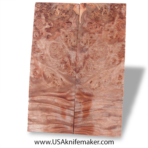 Maple Burl Knife Scales - Stabilized - Dyed - #3062 - .4" x 1.8" x 5.1"