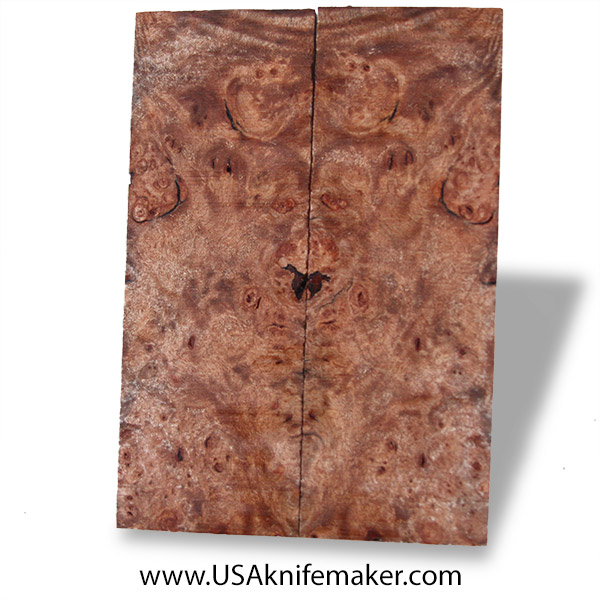 Maple Burl Knife Scales - Stabilized - Dyed - #3067 - .38" x 1.8" x 5.2"