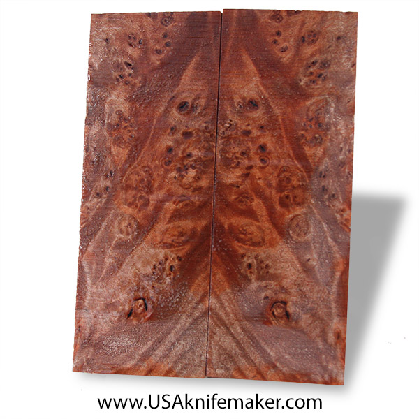 Maple Burl Knife Scales - Stabilized - Dyed - #3068 - .39" x 1.85 x 5.1"