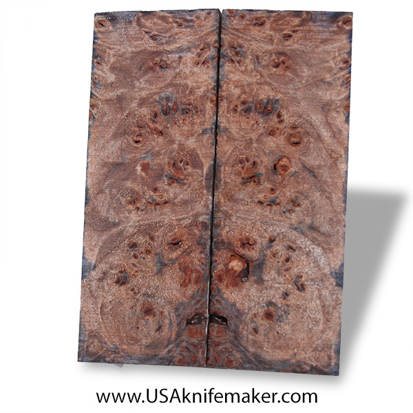 Maple Burl Knife Scales - Stabilized - Dyed - #3070 - .39" x 1.9" x 5.1"