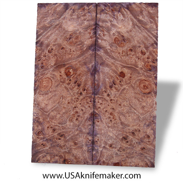 Maple Burl Knife Scales - Stabilized - Dyed - #3071 - .39" x 1.9" x 5.1"