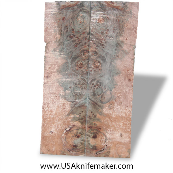 Maple Burl Knife Scales - Stabilized - Dyed - #3073 - .4" x 1.6" x 5.7"