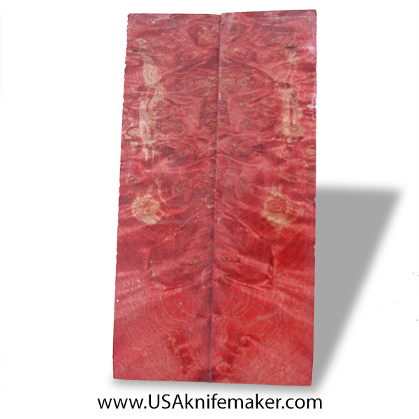 Maple Burl Knife Scales - Stabilized - Dyed - #3074 - .36" x 1.55" x 5.9"