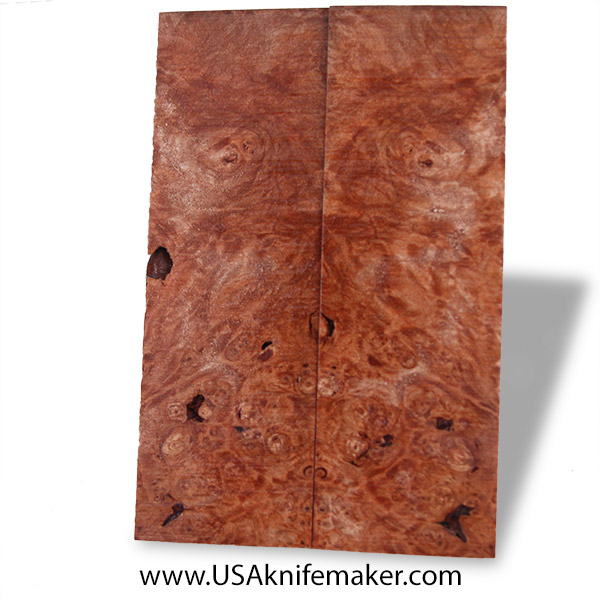 Maple Burl Knife Scales - Stabilized - Dyed - #3076 - .4" x 1.79" x 5.4"