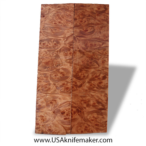 Maple Burl Knife Scales - Stabilized - Dyed - #3077 - .25" x 1.6" x 6"
