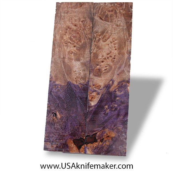 Maple Burl Knife Scales - Stabilized - Dyed - #3078 - .38" x 1.5" x 5.9"