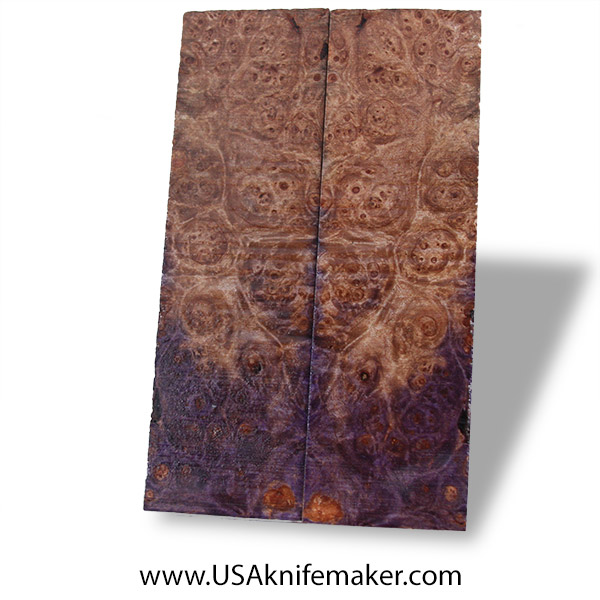 Maple Burl Knife Scales - Stabilized - Dyed - #3079 - .38" x 1.65" x 5.5"