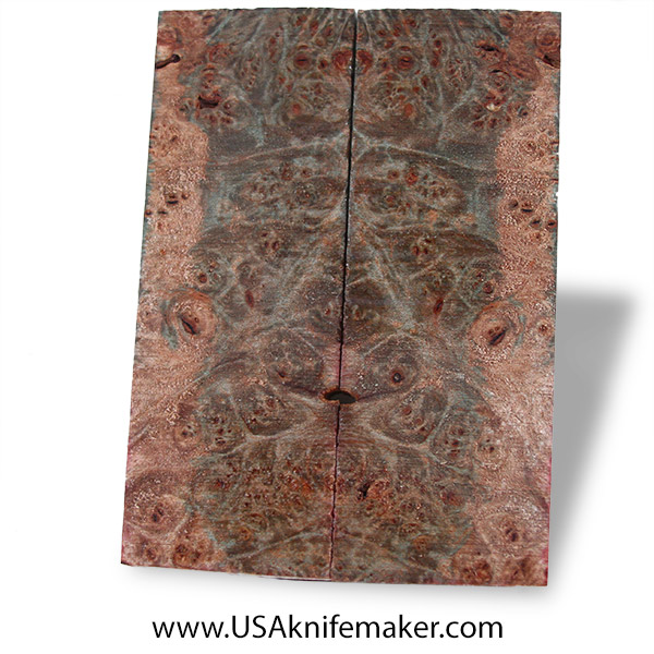 Maple Burl Knife Scales - Stabilized - Dyed - #3084 - .41" x 1.8" x 5.1"