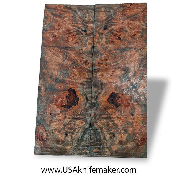 Maple Burl Knife Scales - Stabilized - Dyed - #3085 - .41" x 1.8" x 5.1"