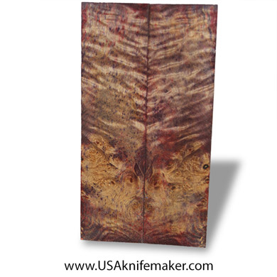 Wood - Madrone Scales - Double Dyed - Stabilized  - #4057- .375" x 1.6" x 6" - Knife Handle Material