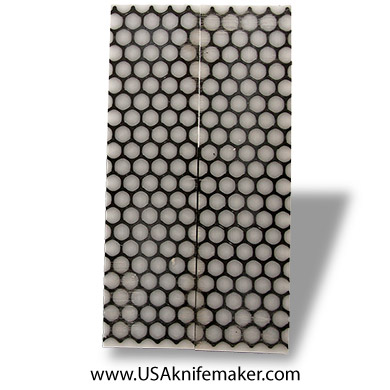 Resin Hybrid3D™ Black Hexagon Grid & White Cast Resin Scales - .375" x 1.5" x 6" - Knife Handle Material