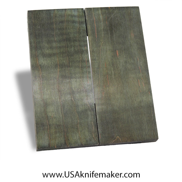 Quilted Maple Knife Scales - Stabilized - Dyed - #3044 - 2" x 5" x .375"