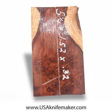 Honduran Rosewood Burl Scales #2037 - .32" x 1.52" x 5.25" - Knife Handle Material
